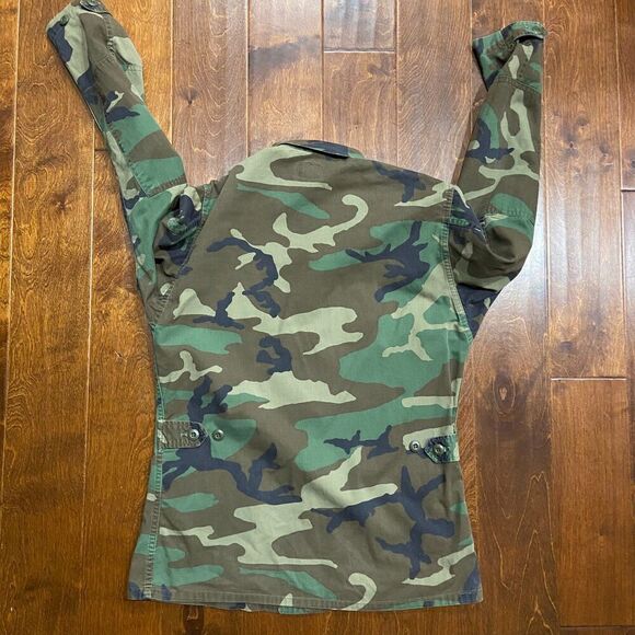 US Army Camouflage Ripstop Military Field Jacket Green Brown Men's Size Small - Picture 6 of 9